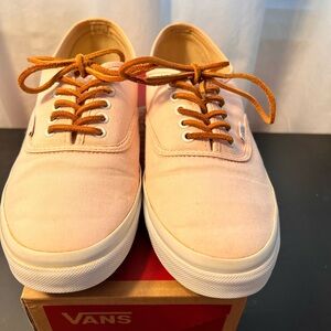 Vans Pink Canvas Sneakers with Waffle Soles W9.5